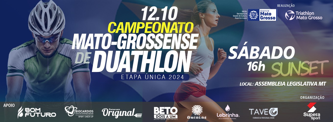 ESTADUAL DE DUATHLON - ETAPA ÚNICA 12 /10/2024 - SOMENTE PARA ATLETAS FEDERADOS - 2024